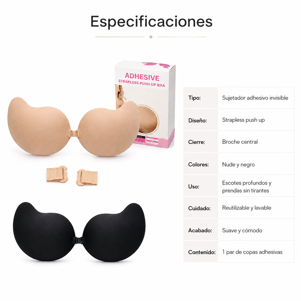 Brasier invisible sin tirantes strapless
