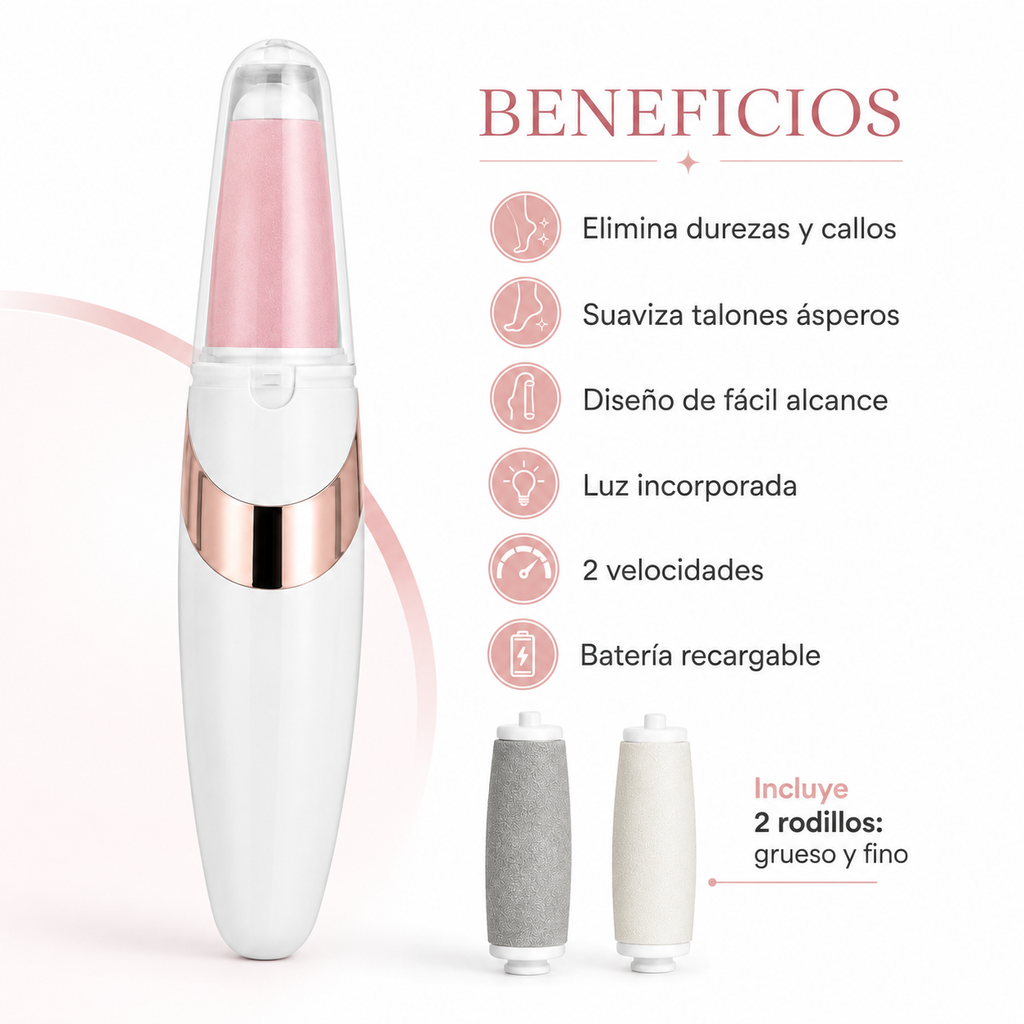 Removedor Eléctrico de Callos Recargable con Luz LED