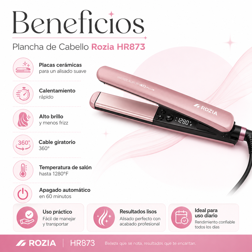 Plancha para cabello Rozia HR-873 Alisador profesional